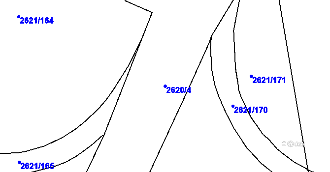 Parcela st. 2620/4 v KÚ Litice u Plzně, Katastrální mapa