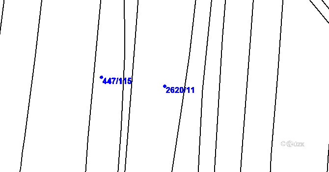 Parcela st. 2620/11 v KÚ Litice u Plzně, Katastrální mapa