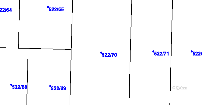 Parcela st. 522/70 v KÚ Litice u Plzně, Katastrální mapa