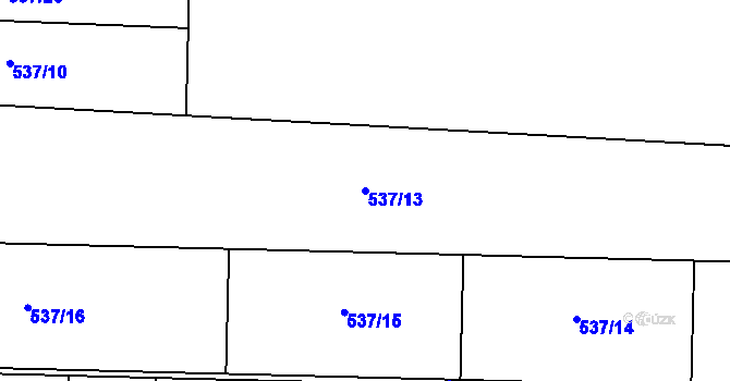 Parcela st. 537/13 v KÚ Litice u Plzně, Katastrální mapa
