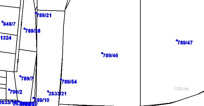 Parcela st. 789/46 v KÚ Litice u Plzně, Katastrální mapa