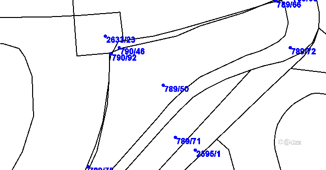 Parcela st. 789/50 v KÚ Litice u Plzně, Katastrální mapa