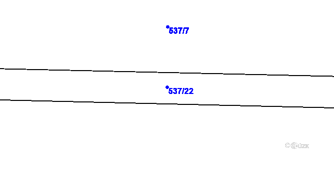 Parcela st. 537/22 v KÚ Litice u Plzně, Katastrální mapa
