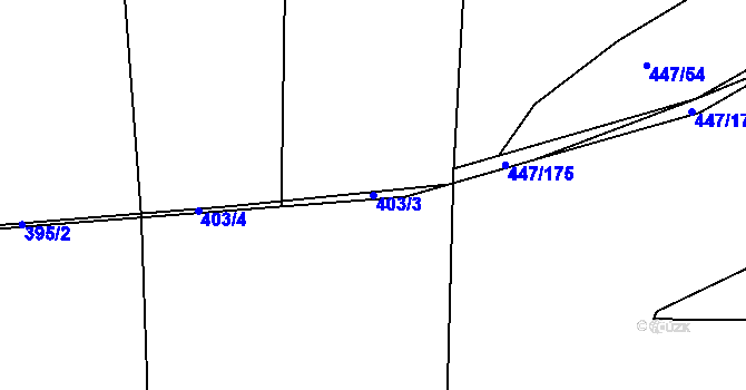 Parcela st. 403/3 v KÚ Litice u Plzně, Katastrální mapa