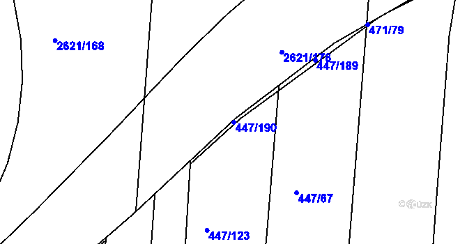 Parcela st. 447/190 v KÚ Litice u Plzně, Katastrální mapa