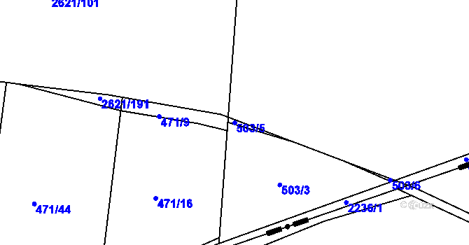 Parcela st. 503/5 v KÚ Litice u Plzně, Katastrální mapa