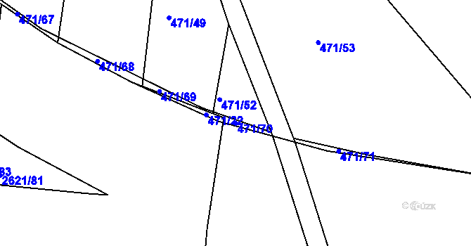 Parcela st. 471/70 v KÚ Litice u Plzně, Katastrální mapa