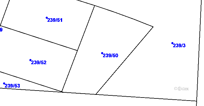 Parcela st. 239/50 v KÚ Litice u Plzně, Katastrální mapa