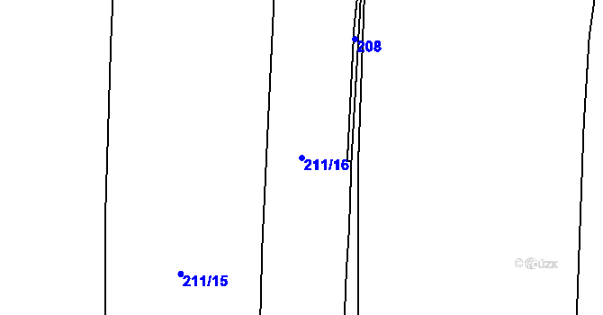 Parcela st. 211/16 v KÚ Litice u Plzně, Katastrální mapa