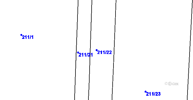 Parcela st. 211/22 v KÚ Litice u Plzně, Katastrální mapa