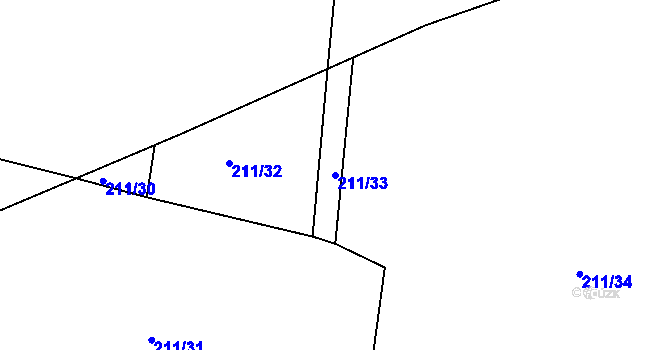Parcela st. 211/33 v KÚ Litice u Plzně, Katastrální mapa