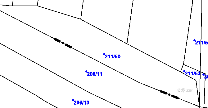 Parcela st. 211/50 v KÚ Litice u Plzně, Katastrální mapa