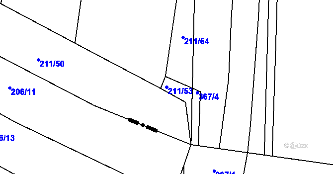 Parcela st. 211/53 v KÚ Litice u Plzně, Katastrální mapa