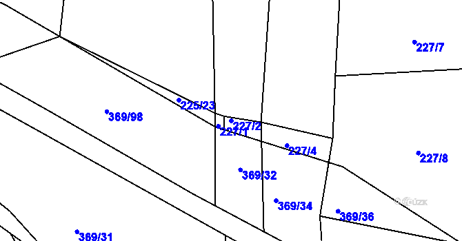 Parcela st. 227/2 v KÚ Litice u Plzně, Katastrální mapa