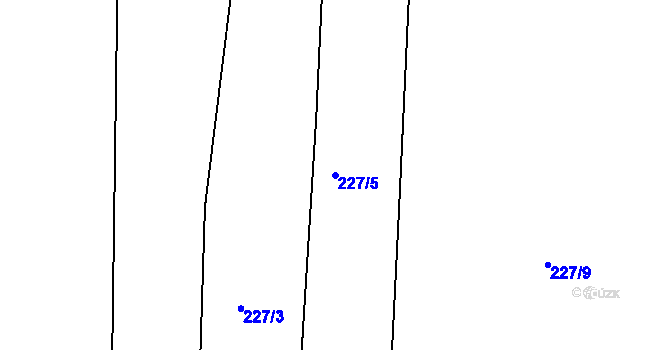 Parcela st. 227/5 v KÚ Litice u Plzně, Katastrální mapa