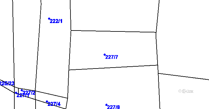 Parcela st. 227/7 v KÚ Litice u Plzně, Katastrální mapa