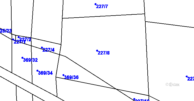 Parcela st. 227/8 v KÚ Litice u Plzně, Katastrální mapa