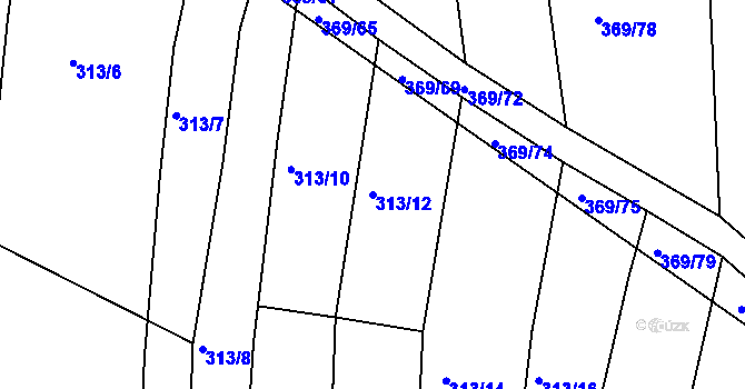 Parcela st. 313/12 v KÚ Litice u Plzně, Katastrální mapa