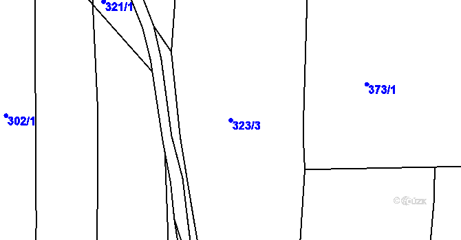 Parcela st. 323/3 v KÚ Litice u Plzně, Katastrální mapa