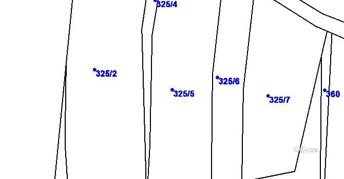 Parcela st. 325/5 v KÚ Litice u Plzně, Katastrální mapa