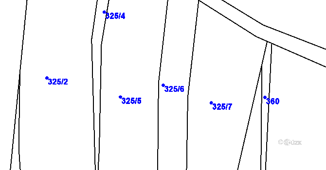 Parcela st. 325/6 v KÚ Litice u Plzně, Katastrální mapa