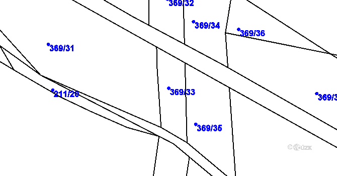 Parcela st. 369/33 v KÚ Litice u Plzně, Katastrální mapa