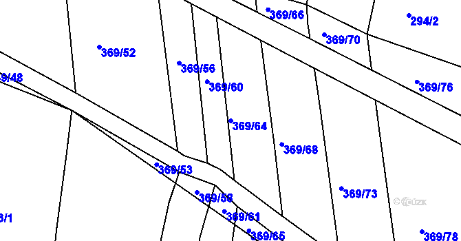 Parcela st. 369/64 v KÚ Litice u Plzně, Katastrální mapa