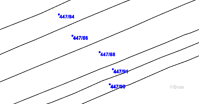 Parcela st. 447/88 v KÚ Litice u Plzně, Katastrální mapa