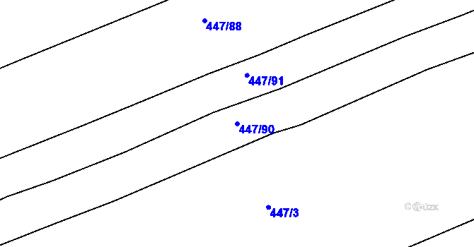 Parcela st. 447/90 v KÚ Litice u Plzně, Katastrální mapa
