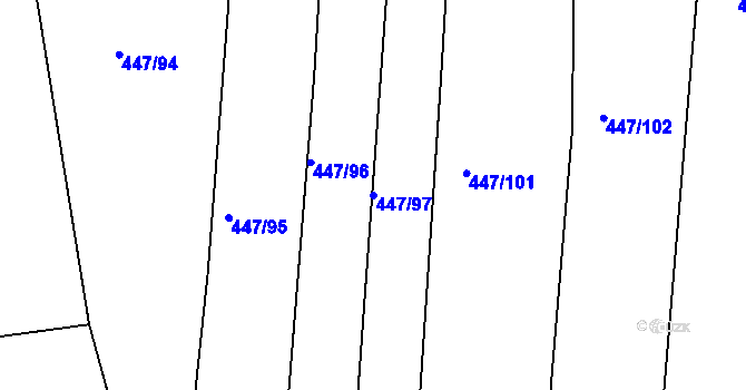Parcela st. 447/97 v KÚ Litice u Plzně, Katastrální mapa