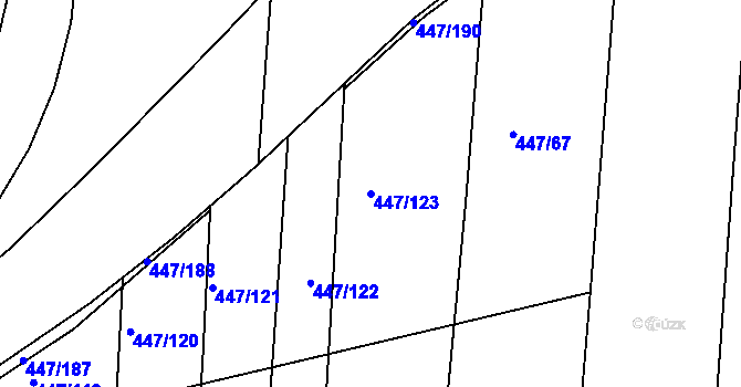 Parcela st. 447/123 v KÚ Litice u Plzně, Katastrální mapa