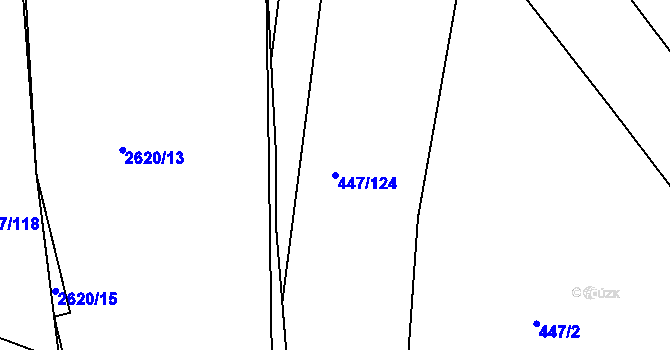 Parcela st. 447/124 v KÚ Litice u Plzně, Katastrální mapa