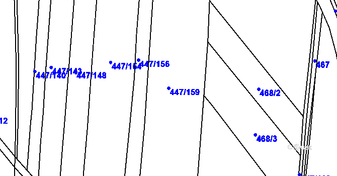 Parcela st. 447/159 v KÚ Litice u Plzně, Katastrální mapa