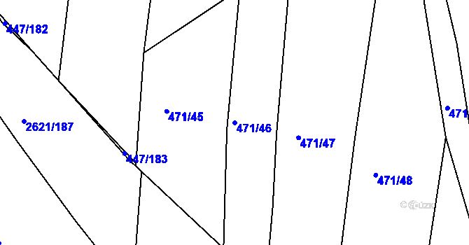 Parcela st. 471/46 v KÚ Litice u Plzně, Katastrální mapa