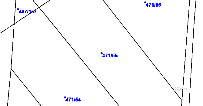 Parcela st. 471/55 v KÚ Litice u Plzně, Katastrální mapa