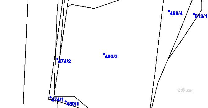 Parcela st. 480/3 v KÚ Litice u Plzně, Katastrální mapa