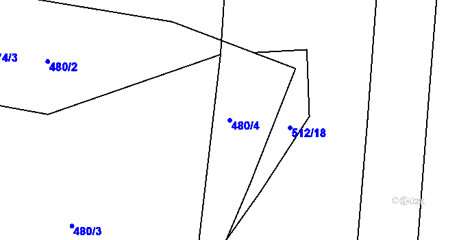 Parcela st. 480/4 v KÚ Litice u Plzně, Katastrální mapa