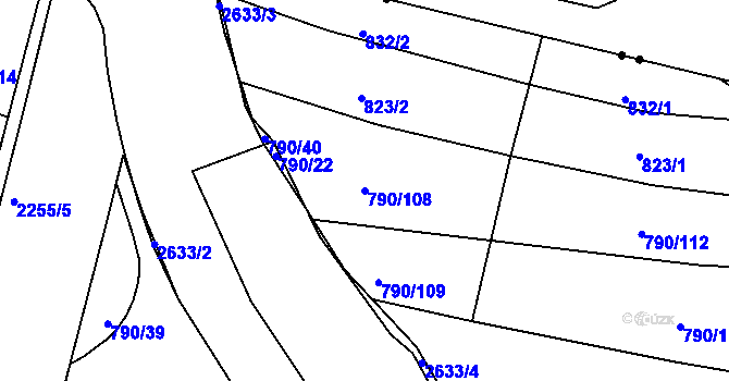 Parcela st. 790/108 v KÚ Litice u Plzně, Katastrální mapa