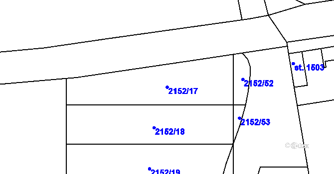 Parcela st. 2152/17 v KÚ Litice u Plzně, Katastrální mapa