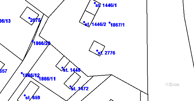 Parcela st. 2776 v KÚ Litice u Plzně, Katastrální mapa