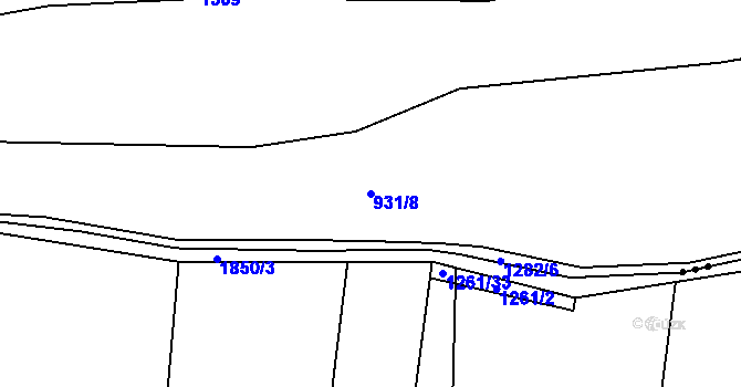 Parcela st. 931/8 v KÚ Konětopy u Pnětluk, Katastrální mapa
