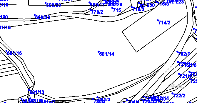 Parcela st. 681/14 v KÚ Pnětluky, Katastrální mapa
