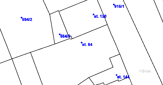 Parcela st. 64 v KÚ Klipec, Katastrální mapa