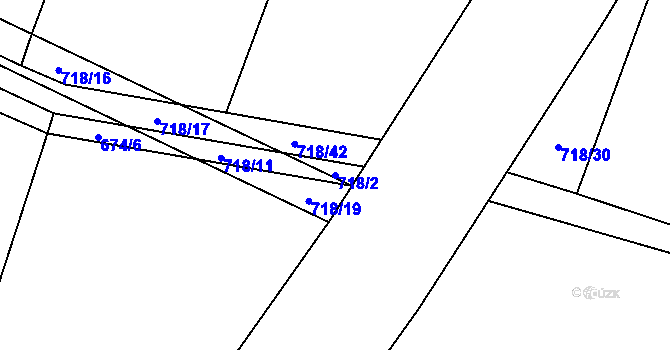 Parcela st. 718/2 v KÚ Klipec, Katastrální mapa