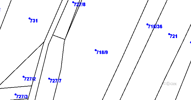 Parcela st. 718/9 v KÚ Klipec, Katastrální mapa