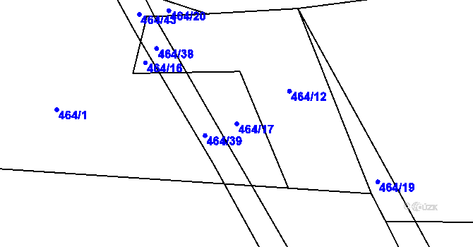 Parcela st. 464/17 v KÚ Klipec, Katastrální mapa