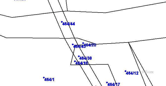 Parcela st. 464/20 v KÚ Klipec, Katastrální mapa