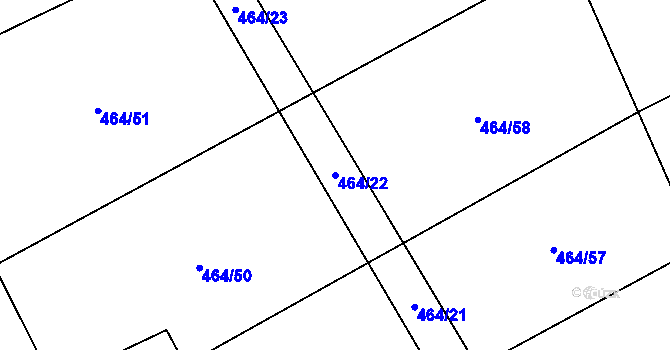 Parcela st. 464/22 v KÚ Klipec, Katastrální mapa