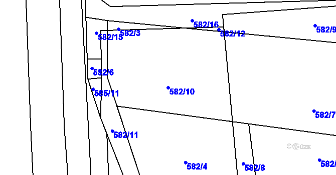 Parcela st. 582/10 v KÚ Klipec, Katastrální mapa