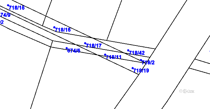 Parcela st. 718/11 v KÚ Klipec, Katastrální mapa